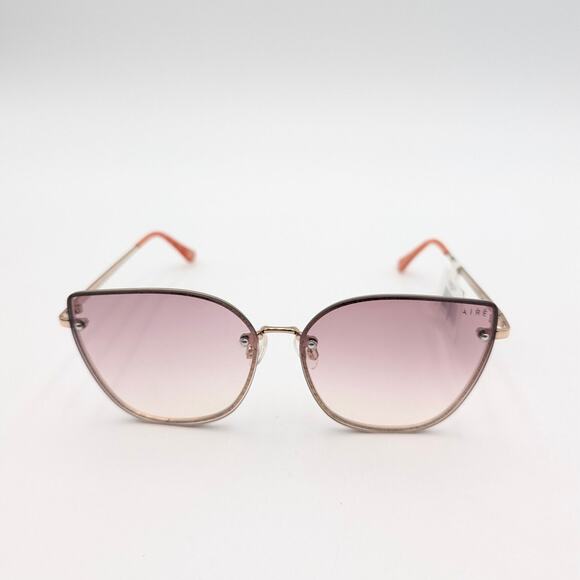 Aire Amor Cat Eye Sunglasses Glitter Rim Bright Gold Shimmer/Brown Grad L Size - Picture 5 of 11